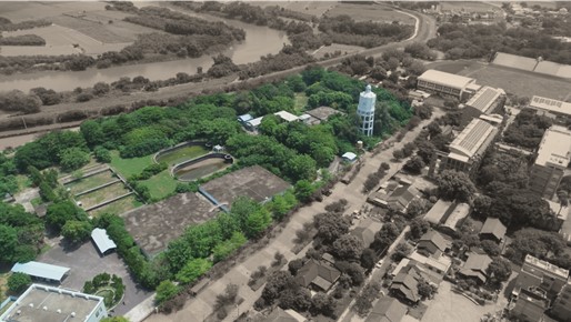 文化景觀原朴子上水道頭空拍圖